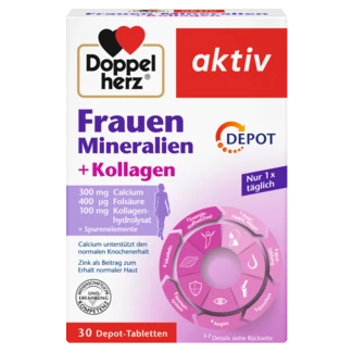 Abbildung der Produktverpackung Doppelherz aktiv Frauen Mineralien DEPOT Frontansicht